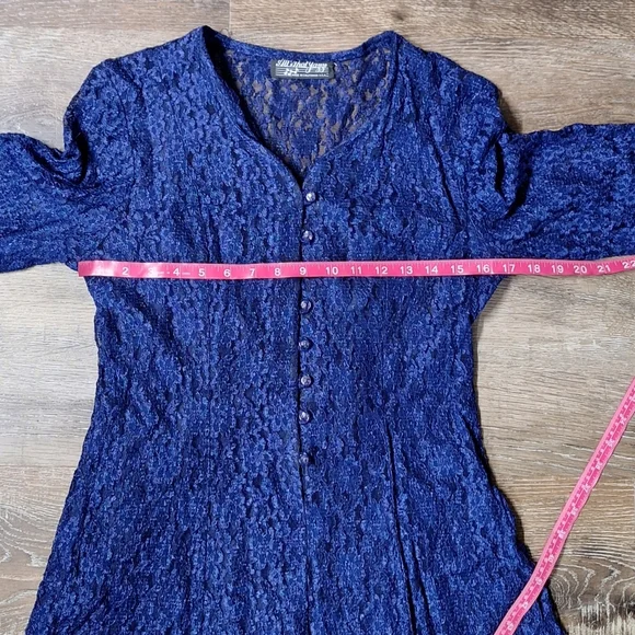 All That Jazz Vintage 1980s Lace Button Up Dress Size 9/10, Style#54244 - Picture 12 of 14